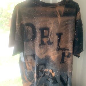 Custom bleached Drip Fean Graphic T-Shirt